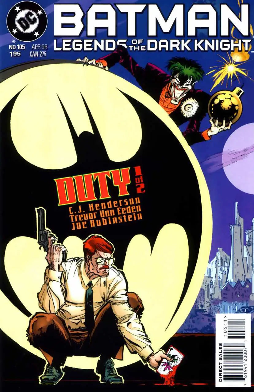 Batman comic book cover featuring Dark Knight and Batman Legends of the Dark Knight #105