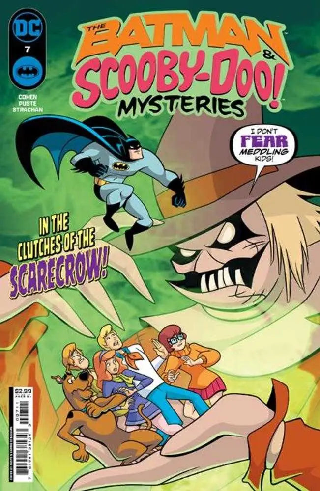 Batman and Scooby-Doo confront Scarecrow on trading cards from Batman & Scooby-Doo Mysteries 2024