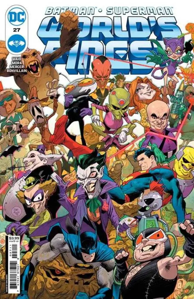 Batman Superman Worlds Finest #27 Cover A Dan Mora with vibrant battle scene and villains
