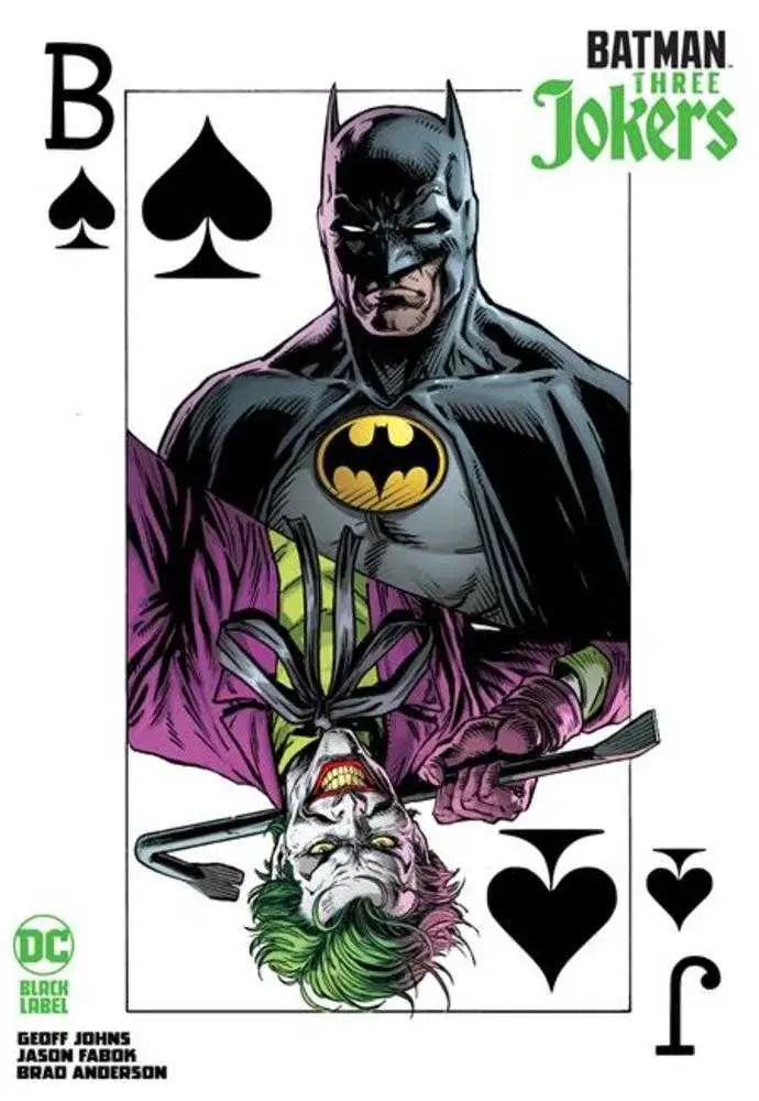 Playing card of Batman and Joker in comic art for Batman Three Jokers Hardcover Variant