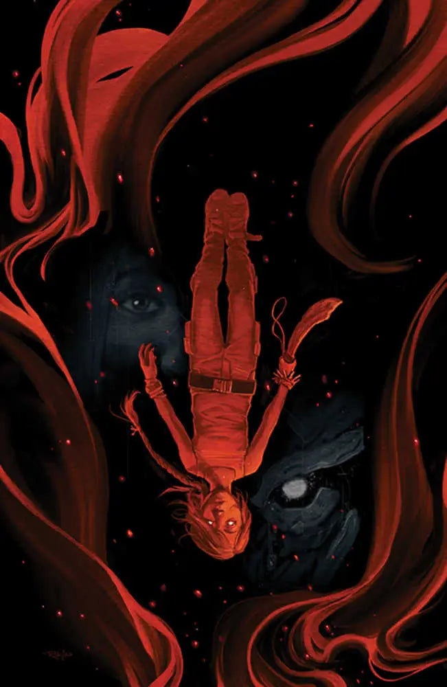 Red figure falling through crimson tendrils on Behold Behemoth #4 Unlockable Variant