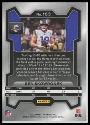 Ben Skowronek 2023 Panini Prizm #163 Los Angeles Rams