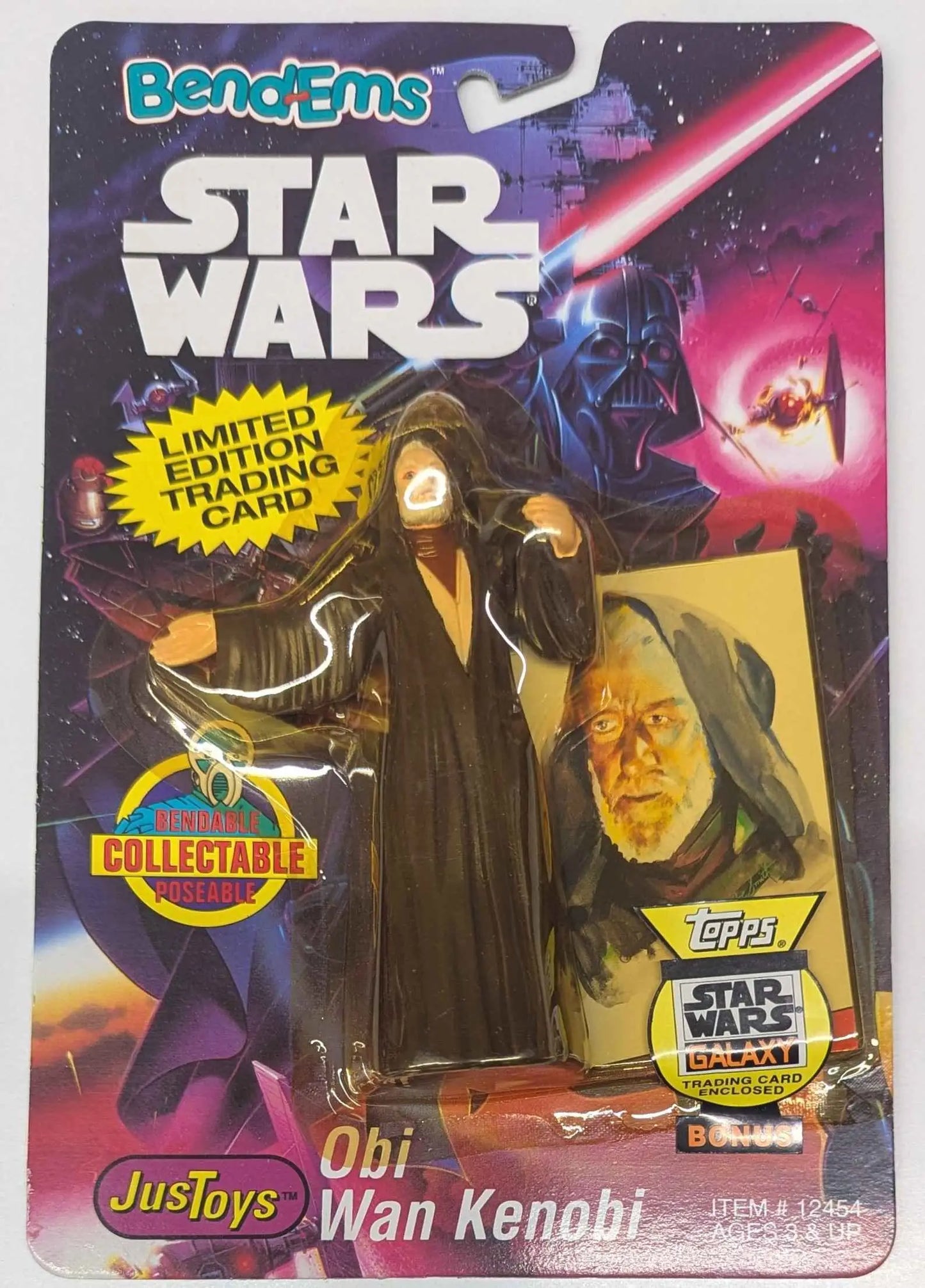 Obi-Wan Kenobi Bend-Ems action figure with Topps Star Wars Galaxy trading card
