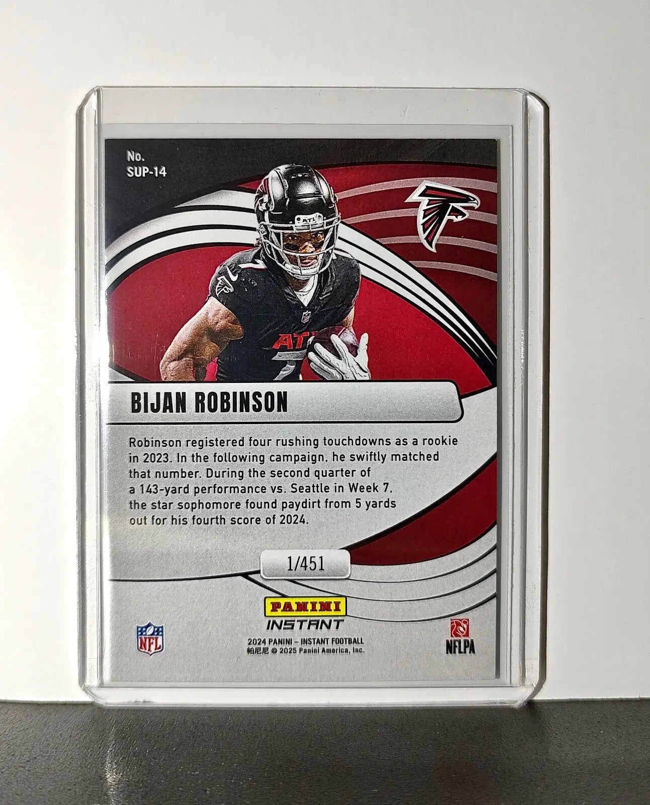 Bijan Robinson 2024 Panini Supernova NFL #14 Football Card Atlanta Falcons 1/451 - Football Card Single