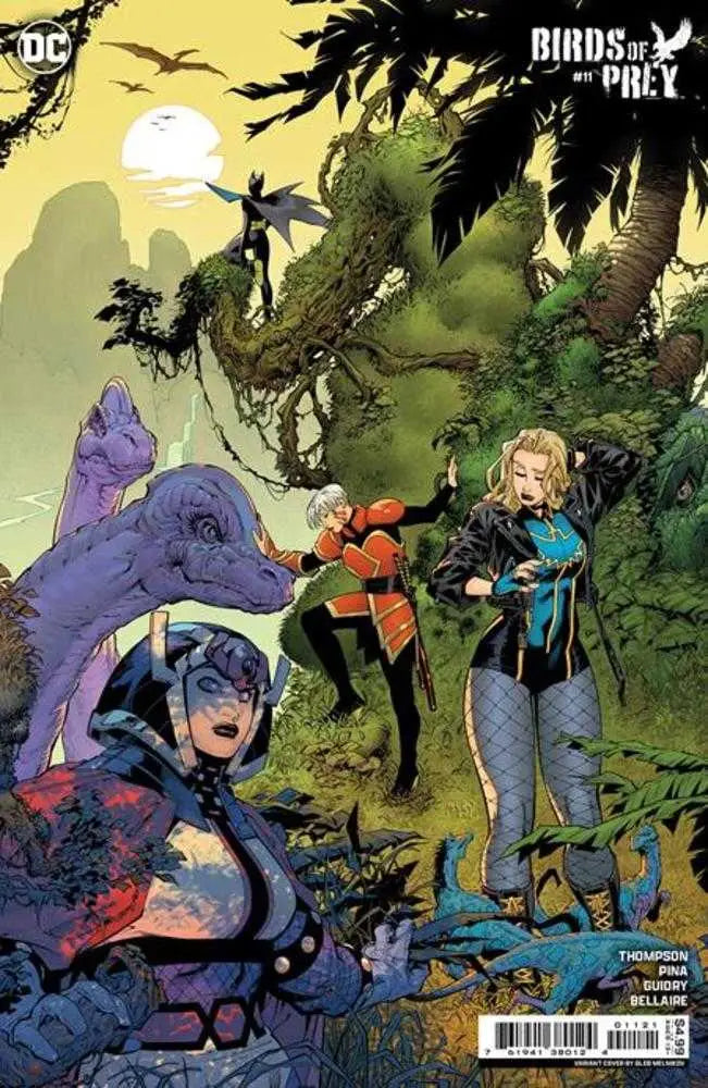 Comic book cover art for Birds of Prey #11 featuring superheroines in a vibrant setting
