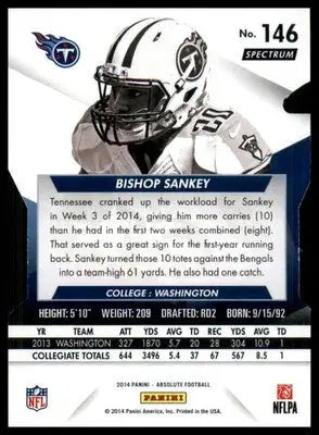 Bishop Sankey Rookie 2014 Panini Absolute Retail Red #146 Tennessee Titans