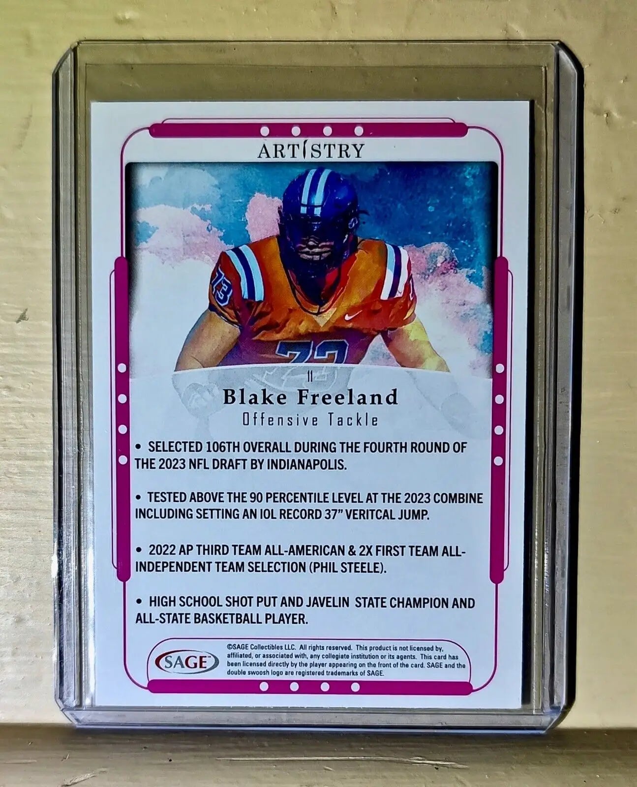 Blake Freland 2023 SAGE NFL Artistry Football #11 Card - Football Card Single