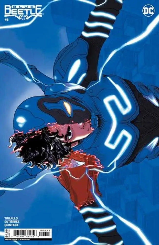 Blue Beetle #6 Cover B Acky Bright Card Stock Variant with electric void backdrop
