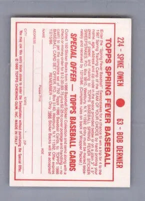 Bob Dernier / Spike Owen - 1986 Topps Stickers - #63 / 224 - Baseball - Baseball Card Single