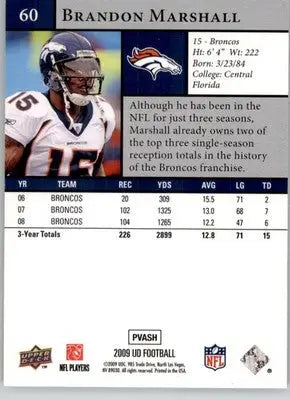 Brandon Marshall - 2009 Upper Deck - #60 - Football - Football Card Single