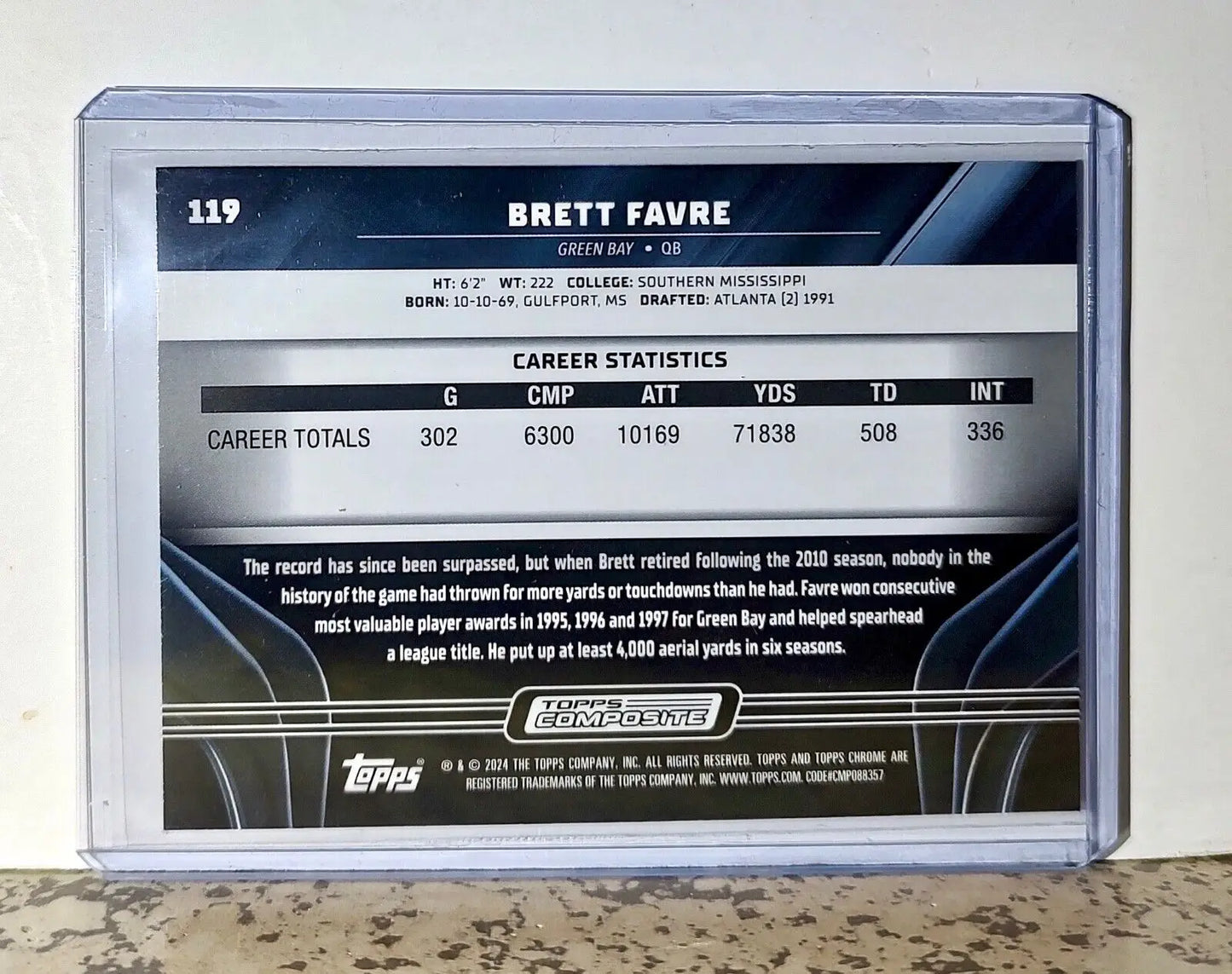 Brett Favre 2023 Topps Chrome Black NFL #119 Football Card Green Bay Packers - Football Card Single