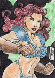 Breygent Dynamite Red Sonja 2012 Sketch Card by Dan Borgonos - Non-Sports Card Single
