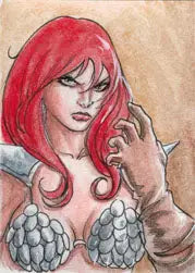 Breygent Dynamite Red Sonja 2012 Sketch Card by Newton Barbosa - Other