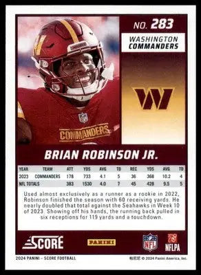Brian Robinson Jr. 2024 Score #283 Washington Commanders