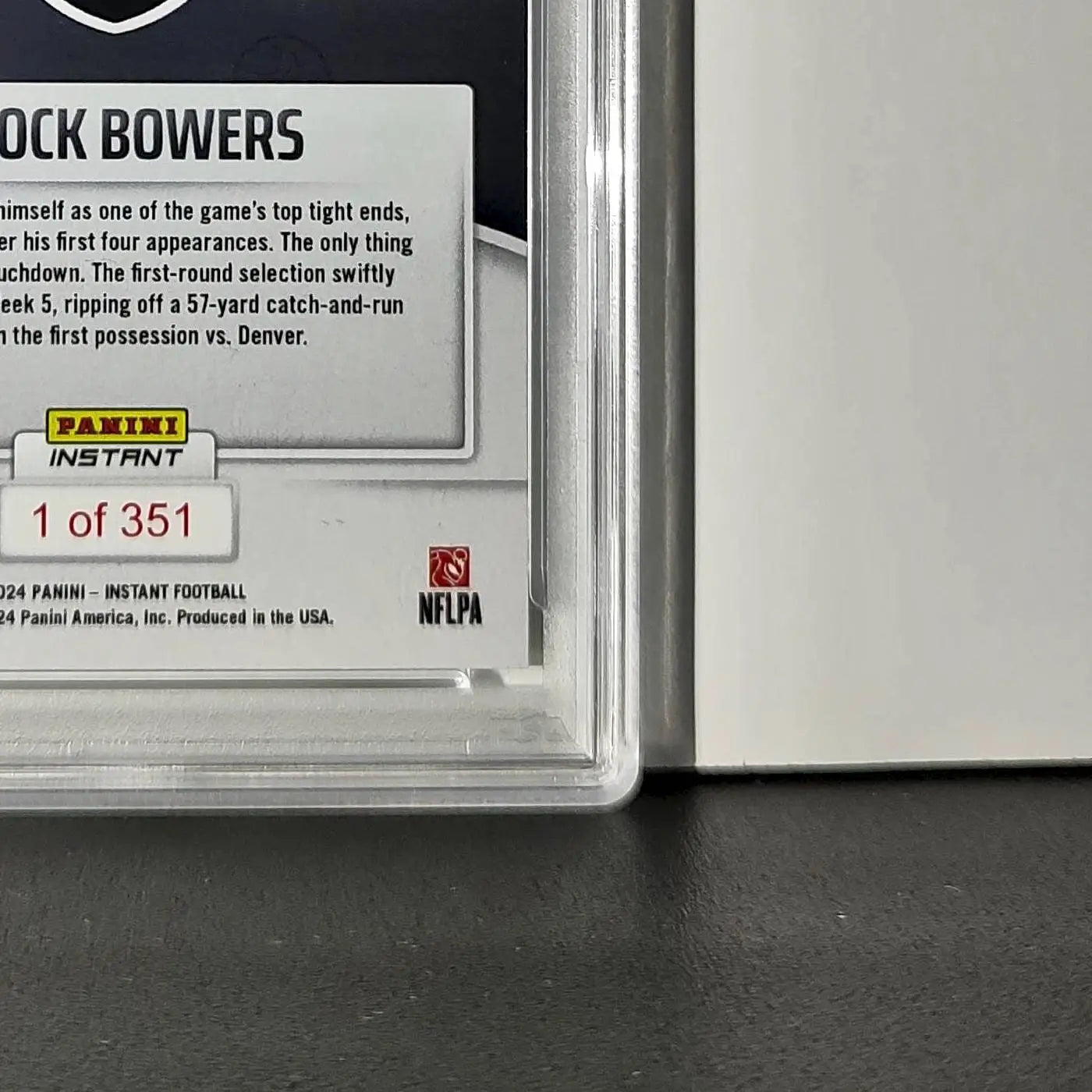 Brock Bowers Rookie 2024 Panini Instant NFL #77 PSA 8 NM-MT - Football Card Single