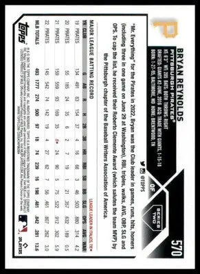 Bryan Reynolds 2023 Topps #570 Pittsburgh Pirates - Baseball Card Single