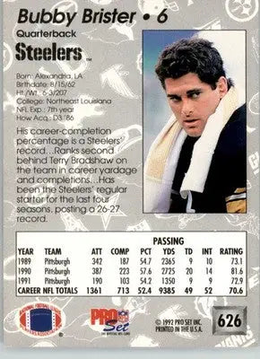 Bubby Brister - 1992 Pro Set - #626 - Football - Football Card Single