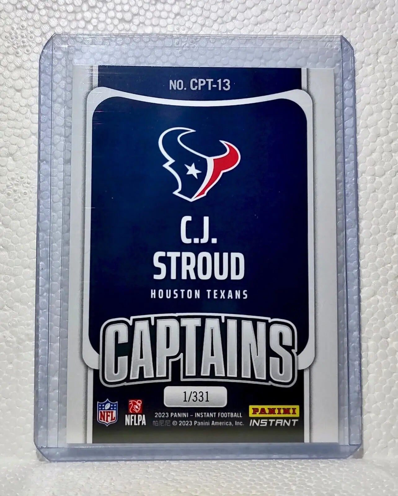 C.J. Stroud 2023 Panini NFL Captain #13 Football Card Houston Texans 1/331