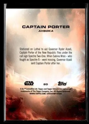 🌟 Captain Porter, 2025 Topps Chrome Star Wars #20 🌟 - Star Wars Card Single