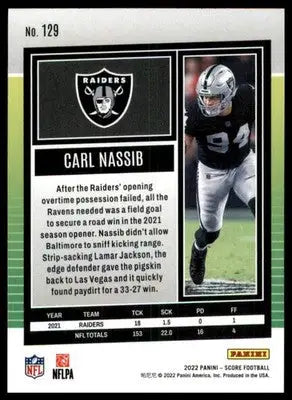 Carl Nassib 2022 Score #129 Las Vegas Raiders - Football Card Single
