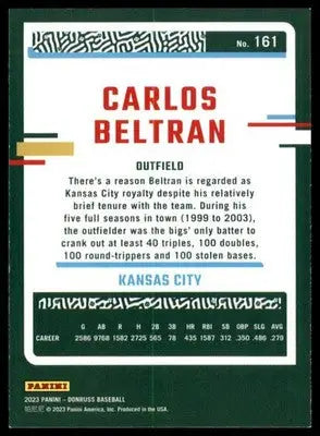 Carlos Beltran 2023 Donruss Holo Orange #161 Kansas City Royals - Baseball Card Single