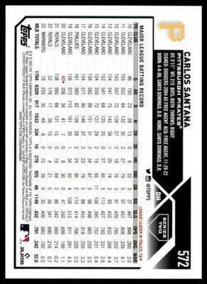 Carlos Santana 2023 Topps #572 Pittsburgh Pirates - Baseball Card Single