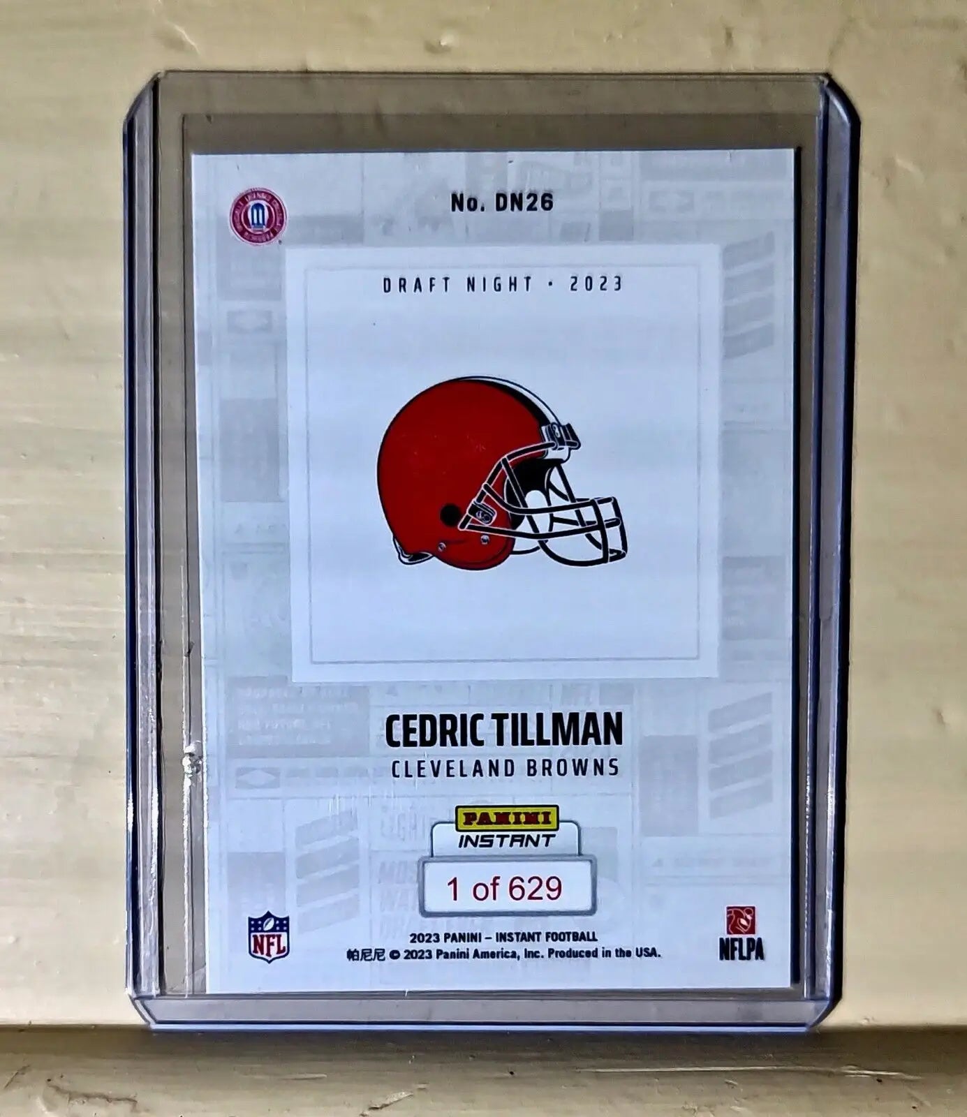 Cedric Tillman 2023 Panini NFL Draft Night #74 Pick Browns Rookie Card 1 of 629 - Football Card Single