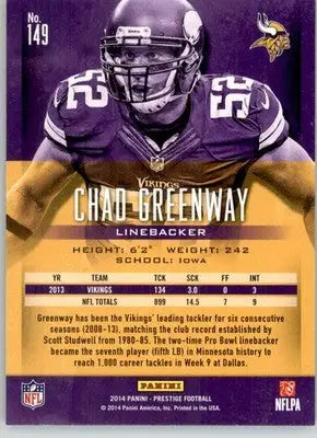 Chad Greenway - 2014 Panini Prestige - #149 - Football - Football Card Single