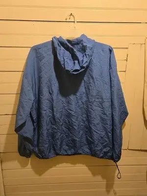 Champion Windbreaker Mens 2XL Blue Hooded Pullover Half Zip Anorak Jacket Sport - Apparel