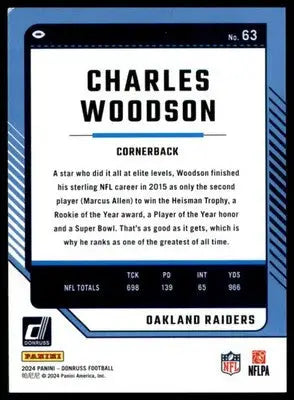 Charles Woodson 2024 Donruss #63 Oakland Raiders - Football Card Single