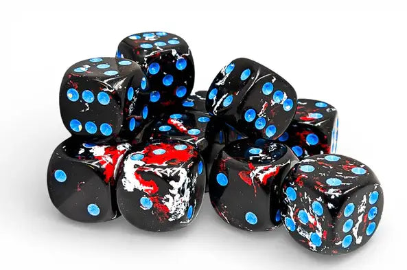 Chessex: 16mm d6 Brush - Dark Side/Blue - Gaming Supplies - Dice