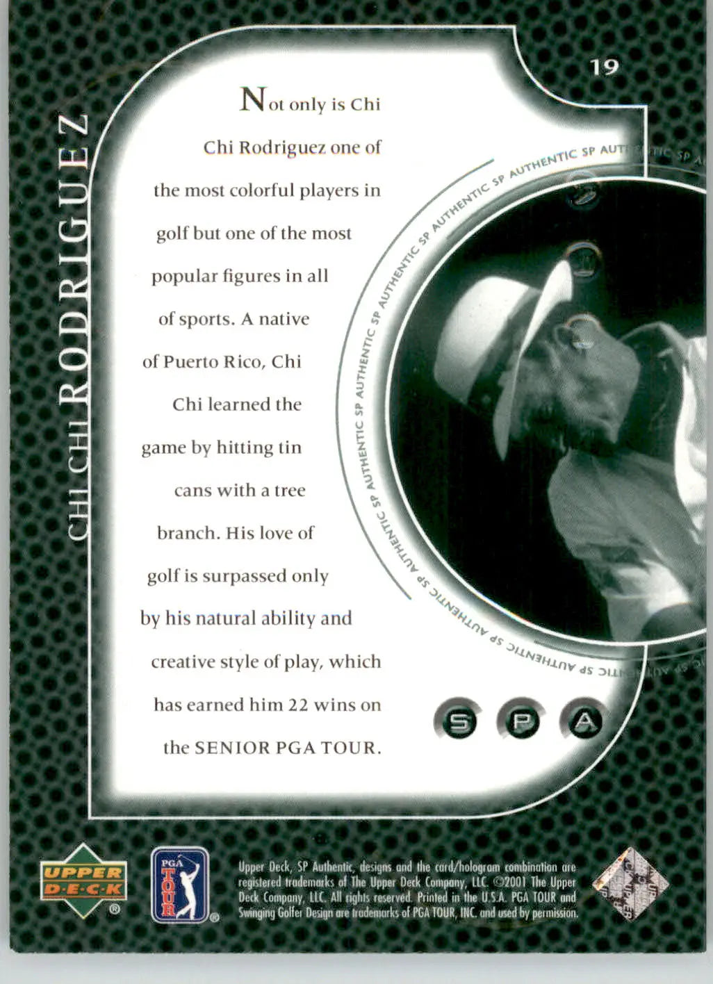 Chi Chi Rodriguez - 2001 Upper Deck - #19 - SP Authentic Preview Golf - Golf Card Single