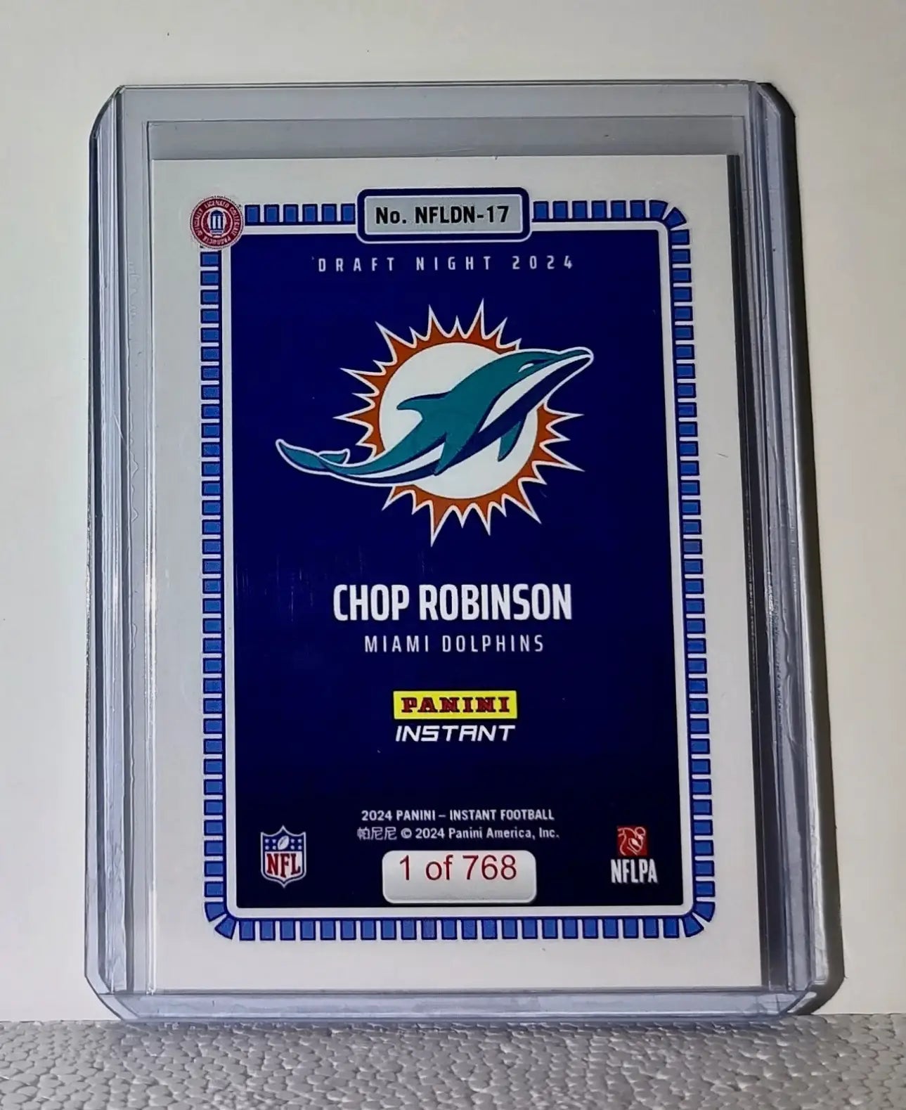 Chop Robinson 2024 Panini NFL #17 Draft Night Rookie Football Card 1 of 768
