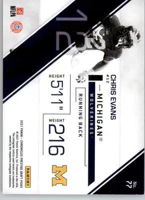 Chris Evans - 2021 Panini Chronicles Draft Picks - #77 - Football - Football Card Single