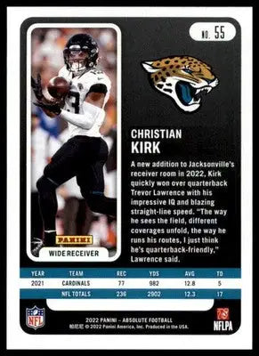 Christian Kirk 2022 Panini Absolute Retail #55 Jacksonville Jaguars - Football Card Single