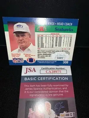 Chuck Knox Signed 1990 Pro Set Seattle Seahawks Autograph JSA - Football Card Single