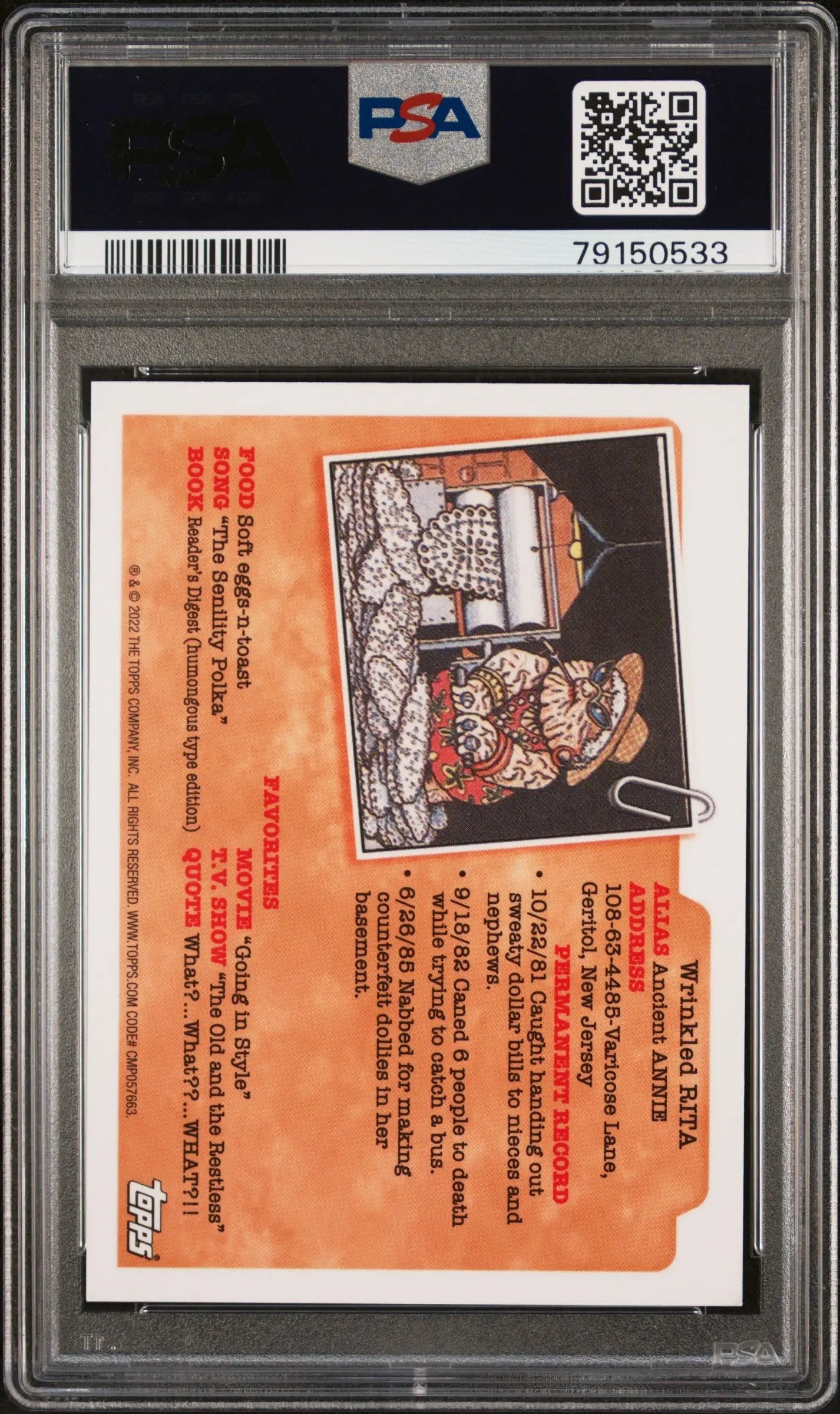 Clark Can’t 2022 Topps Garbage Pail Kids Sapphire Yellow #24/99 PSA 10 Gem Mint - Baseball Card Single