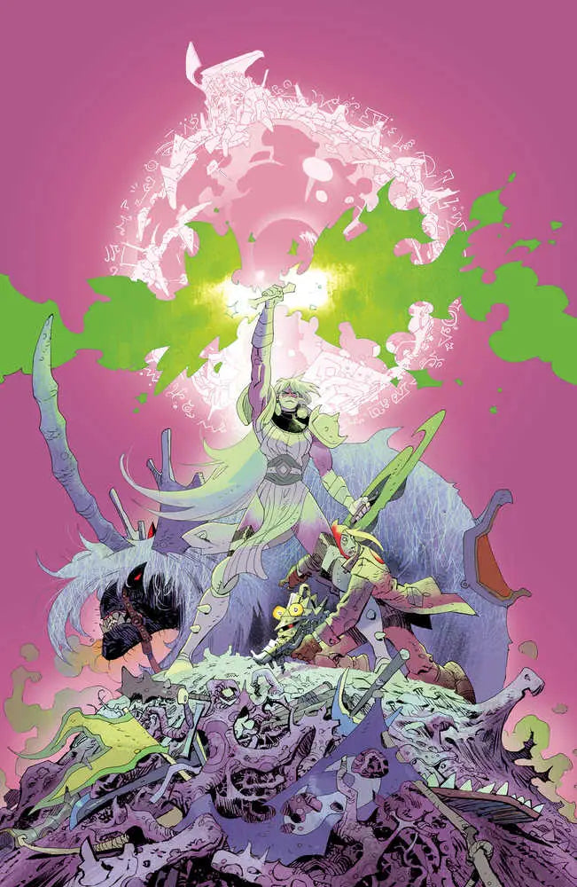 Fantastical battle scene with mythical creatures on Coda #5 Cover E trading card