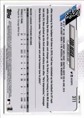 Codi Heuer Rookie 2021 Topps #311 Chicago White Sox - Baseball Card Single