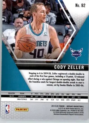 Cody Zeller - 2019-20 Panini Mosaic - #92 - Basketball - Basketball Card Single