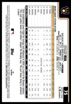 Colin Rea 2025 Topps #75 Milwaukee Brewers - Baseball Card Single