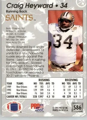 Craig Heyward - 1992 Pro Set - #586 - Football - Football Card Single