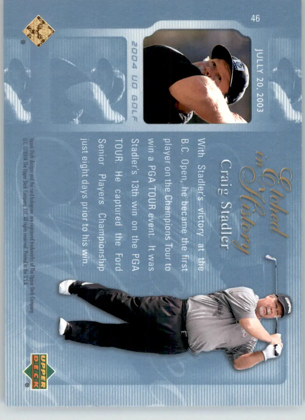 Craig Stadler - 2004 Upper Deck - #46 - Golf - Golf Card Single