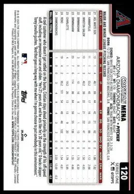 Cristian Mena Rookie 2025 Topps #120 Arizona Diamondbacks - Baseball Card Single