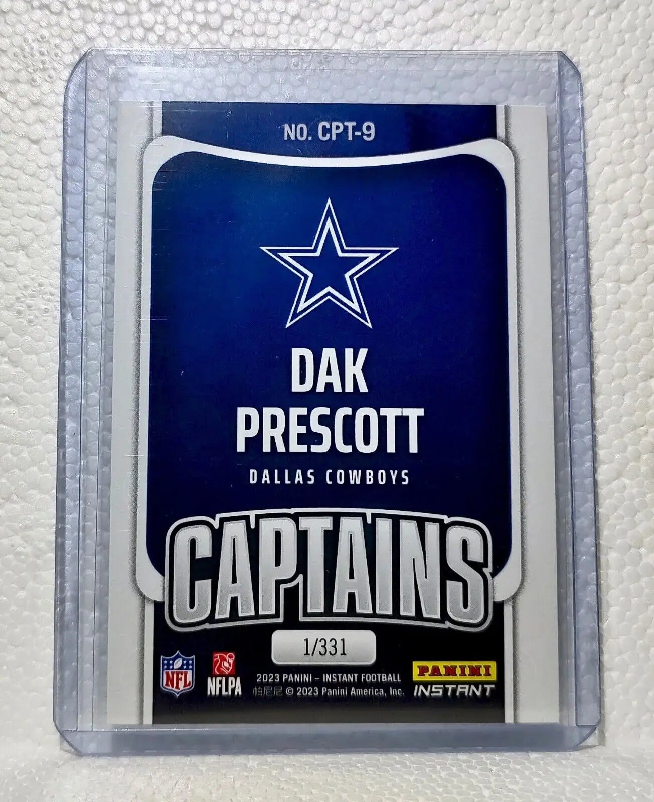 Dak Prescott 2023 Panini NFL Captain #9 Football Card Dallas Cowboys 1/331