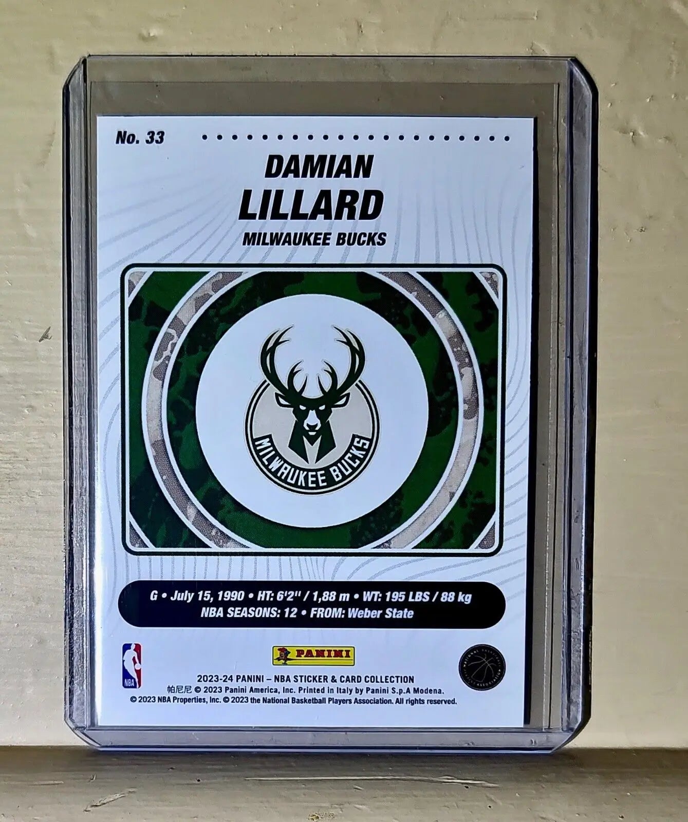 Damian Lillard 2023-24 Panini NBA Basketball #33 Card Milwaukee Bucks - Basketball Card Single