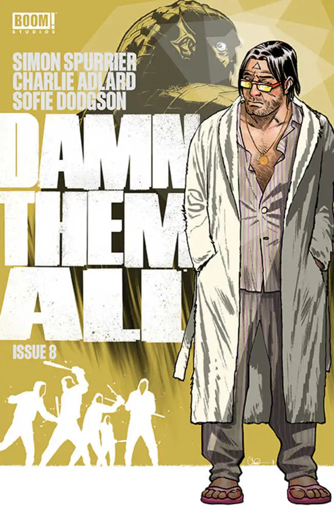Comic book cover of Damn Them All #8 featuring a disheveled lab-coated character