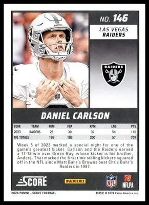 Daniel Carlson 2024 Score #146 Las Vegas Raiders - Football Card Single