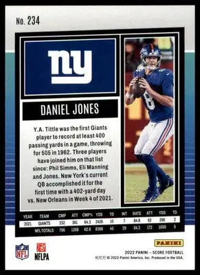 Daniel Jones 2022 Score Gold #234 New York Giants - Football Card Single