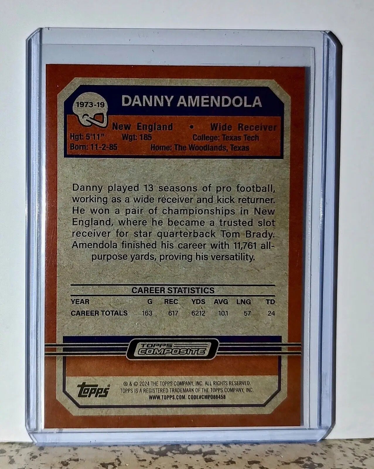 Danny Amendola 2023 Topps 1973 NFL #1973-19 Football Card New England Patriots